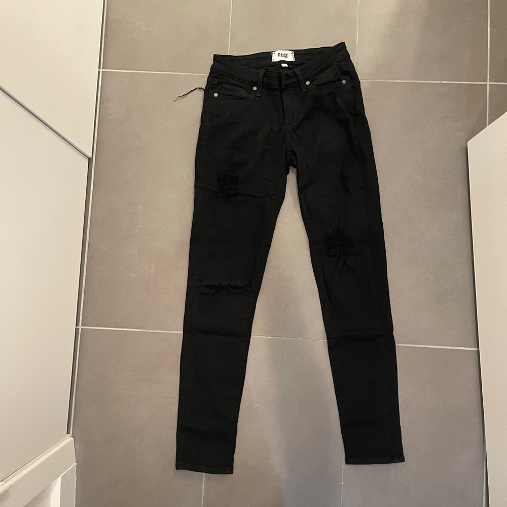 Black distressed Paige denim jeans!